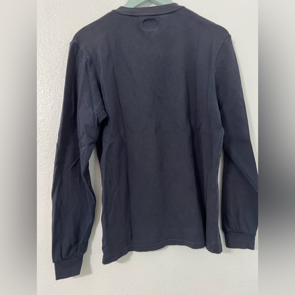 Men's Navy Long Sleeve Henley FR Shirt Size S - Picture 2 of 8